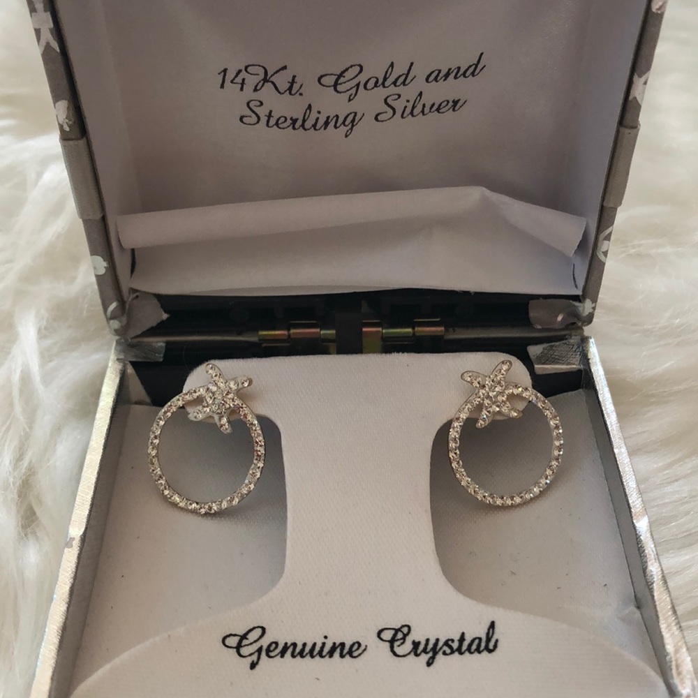 NTW 14 Kt.Gold and Sterling Silver earrings